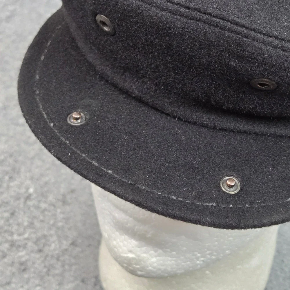 Italian Newsboy Hat 100% Cashmere Mens 7 3/8 Black Flat Cap Driver Hat Old Money